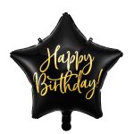 Balon Happy Birthdday 40 cm črn