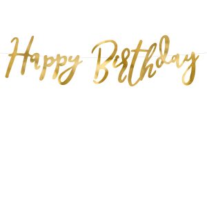 Napis Happy Birthday zlati