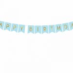 Napis Happy Birthday svetlo modri