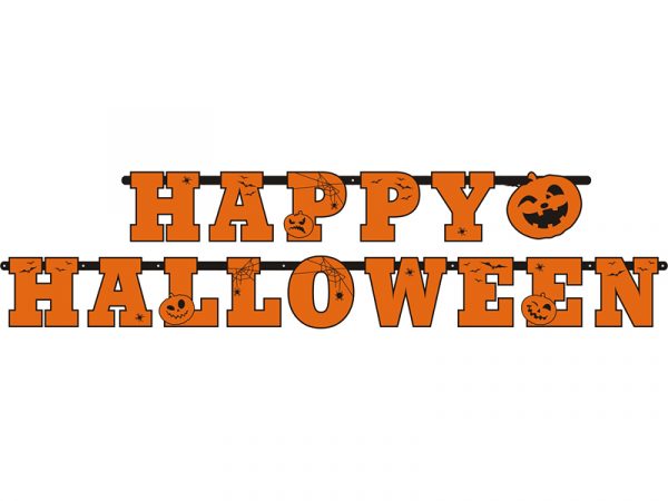 Banner Happy Halloween, oranžni