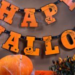 Banner Happy Halloween, oranžni