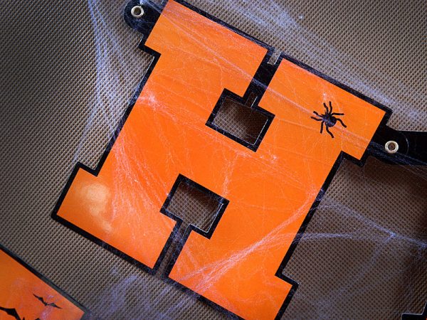 Banner Happy Halloween, oranžni