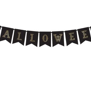 Banner Happy Halloween, črni