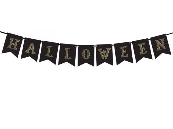 Banner Happy Halloween, črni