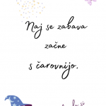 Otroška kartica za rojstni dan - pravljični svet