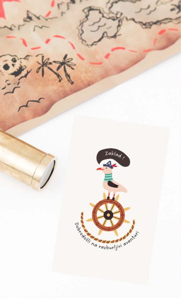 Otroška kartica za rojstni dan-pirati 2